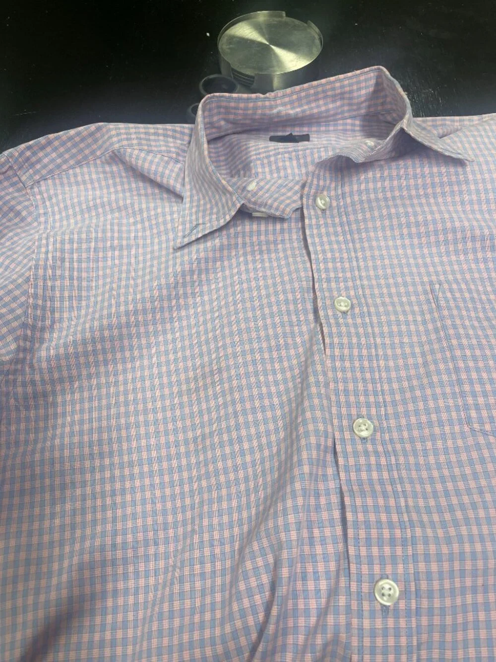 J.Crew Pink Blue Gingham Cotton Button Down Shirt Men's Large
